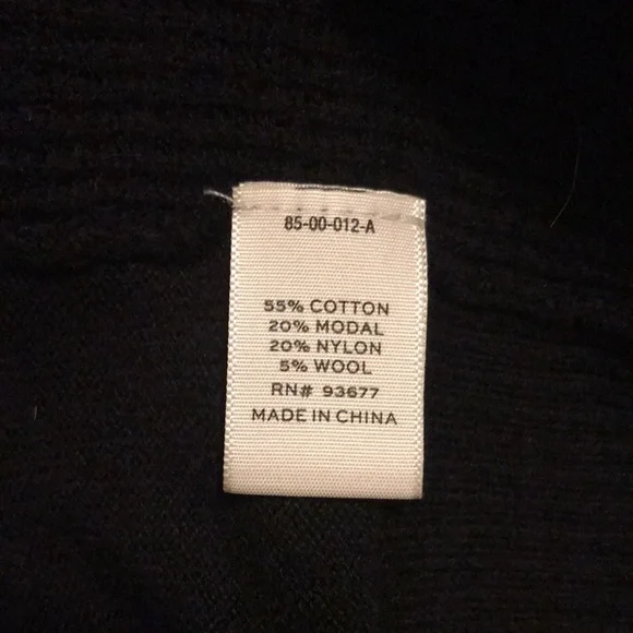 Stylus Women's XL Black Open Cardigan Elbow Patch Jacket Cotton Modal Soft Knit - Picture 3 of 16